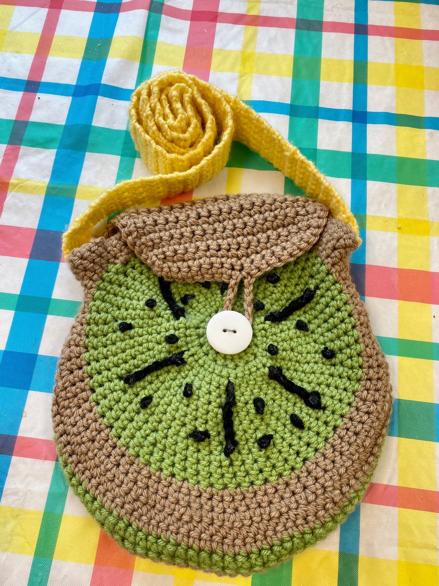 Crochet Kiwi Shoulder Bag