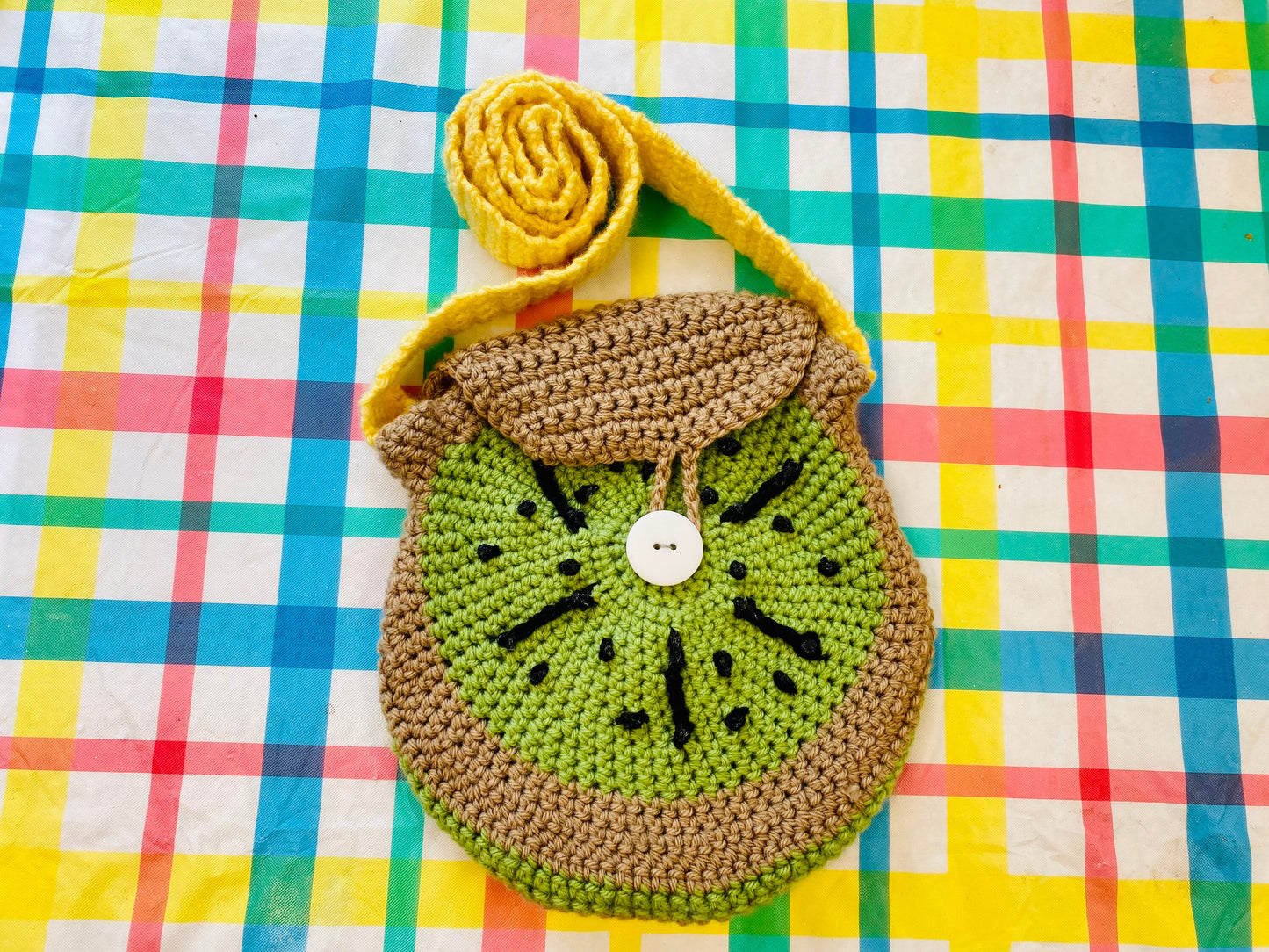 Crochet Kiwi Shoulder Bag