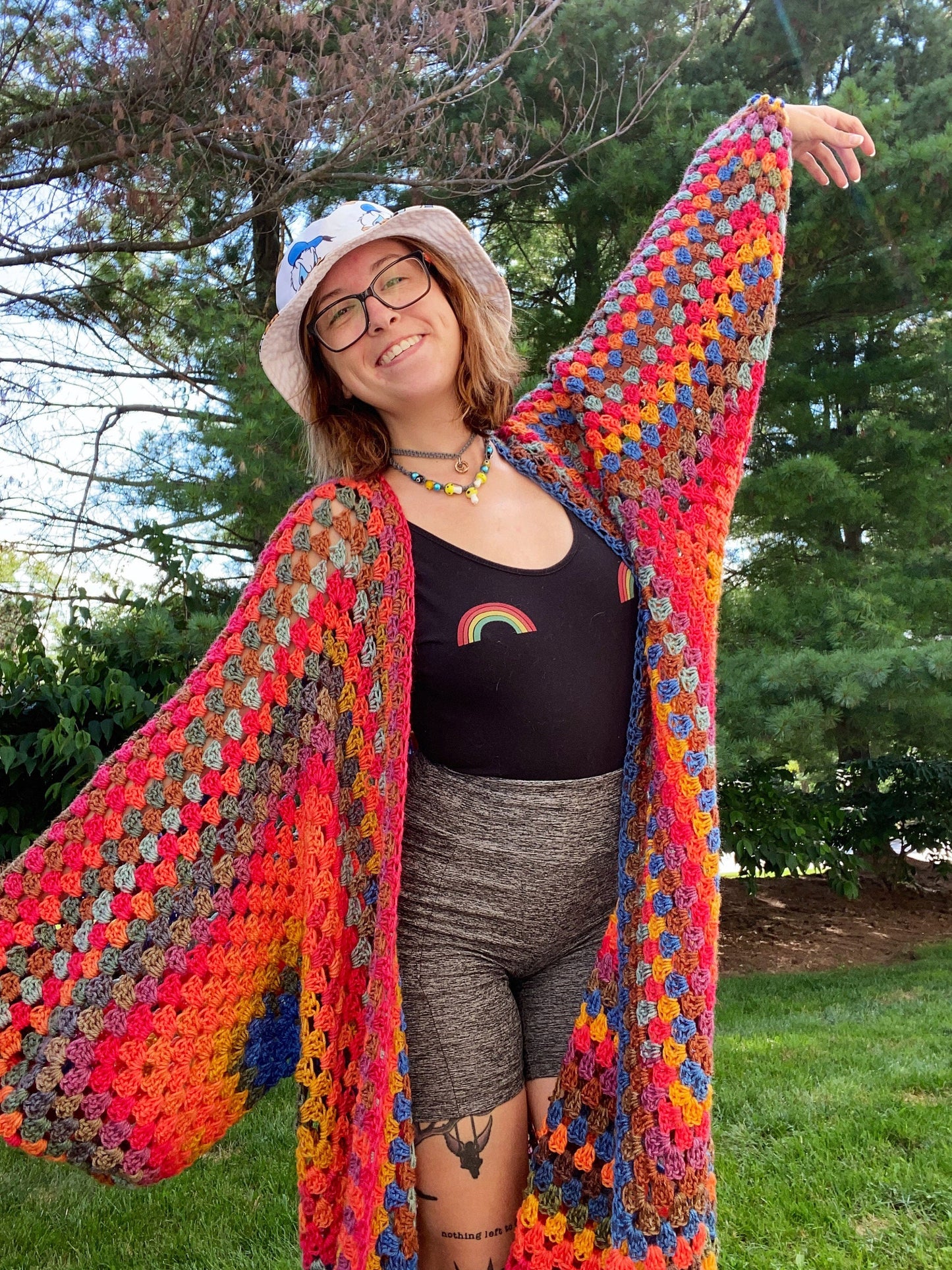 Rainbow Brain 2.0 Oversized Long Cardigan