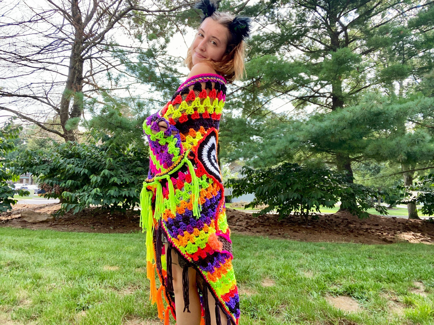 OOAK Blunt Lovers Crochet Cape