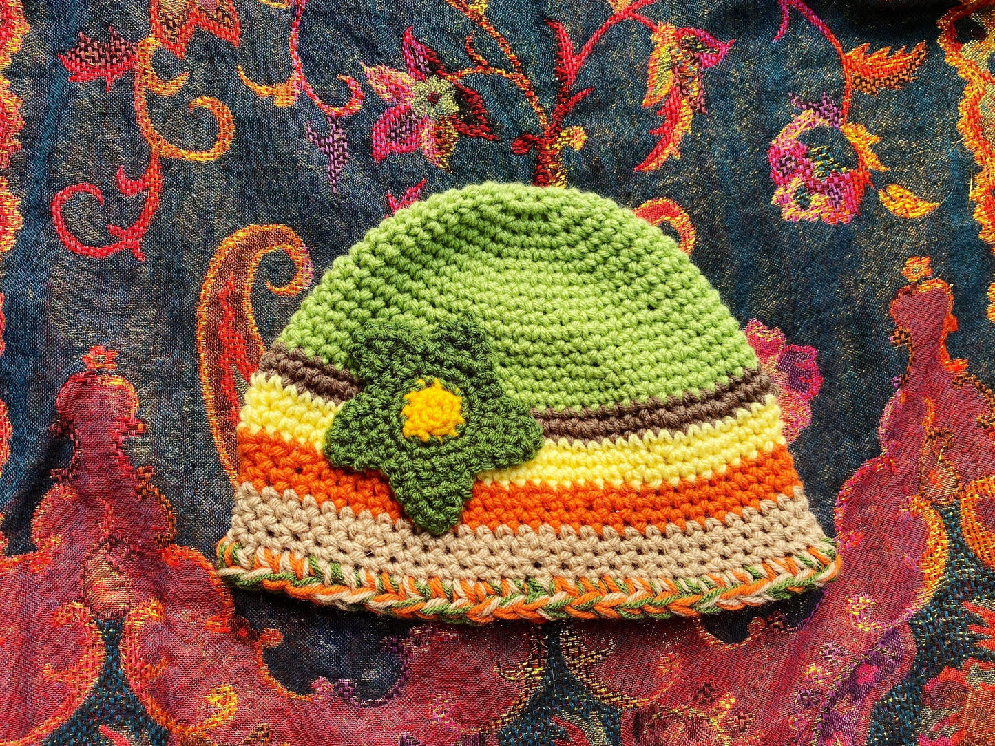 Autumn Vibes Flower Power Beanie