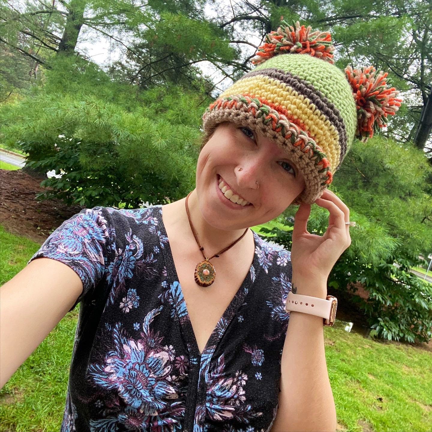 Aikido Caps Fall Fairy Beanie with Handmade Pom Poms