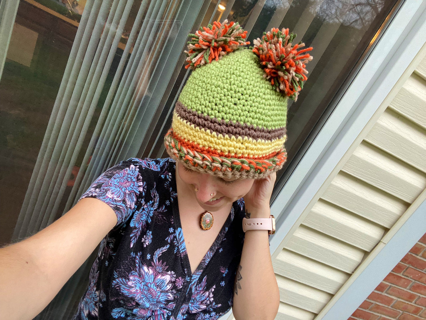 Aikido Caps Fall Fairy Beanie with Handmade Pom Poms