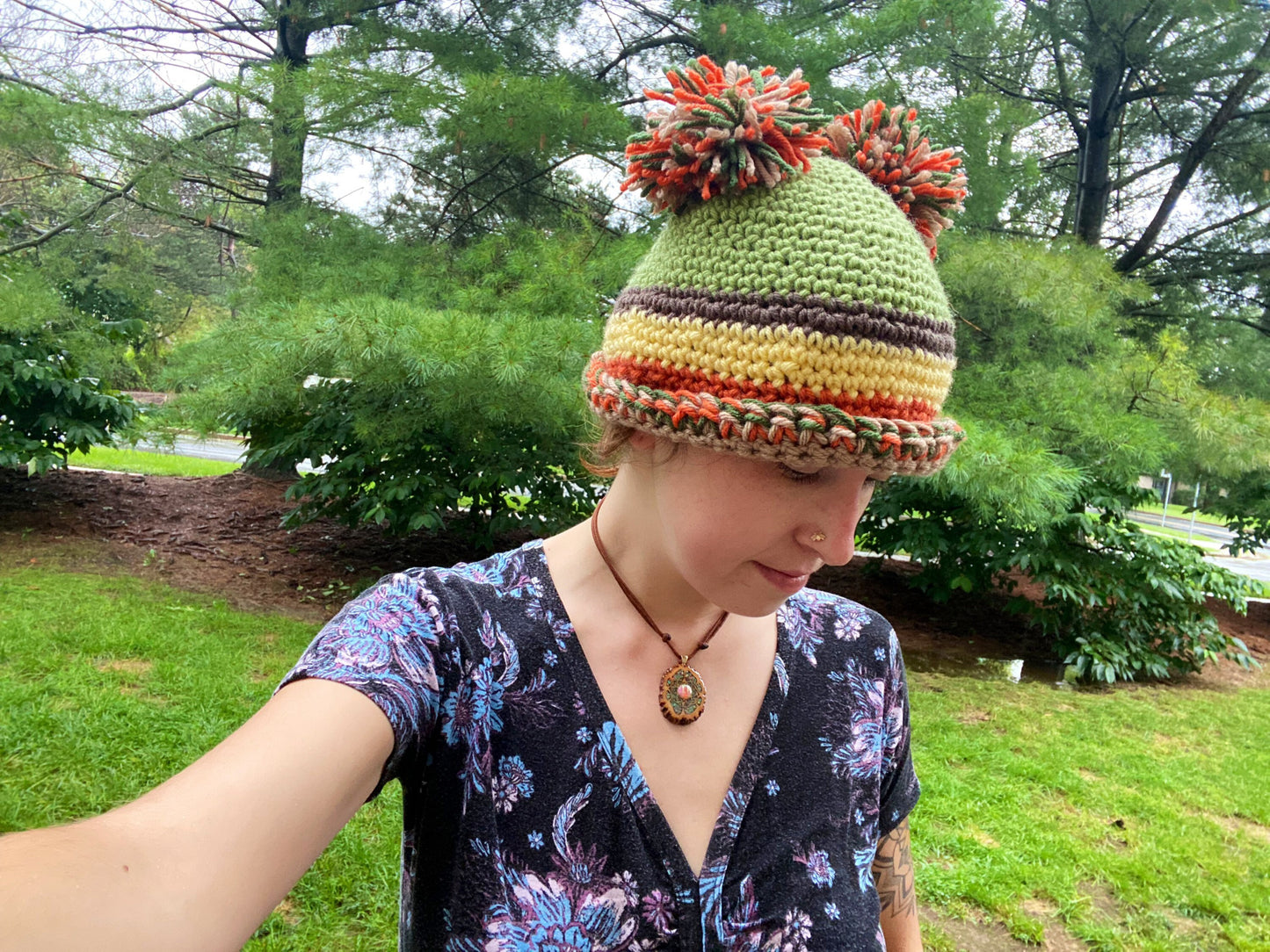 Aikido Caps Fall Fairy Beanie with Handmade Pom Poms