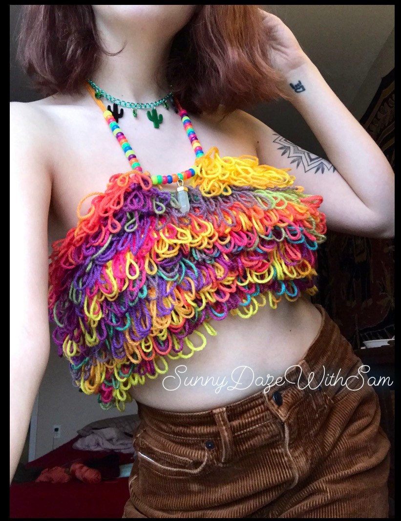 Shaggy Festival Crochet Crop Top