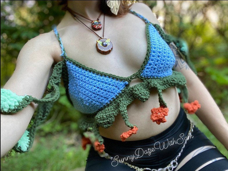 Pixie Fairy Fae Crochet Bralette Electric Forest Fantasy Fashion