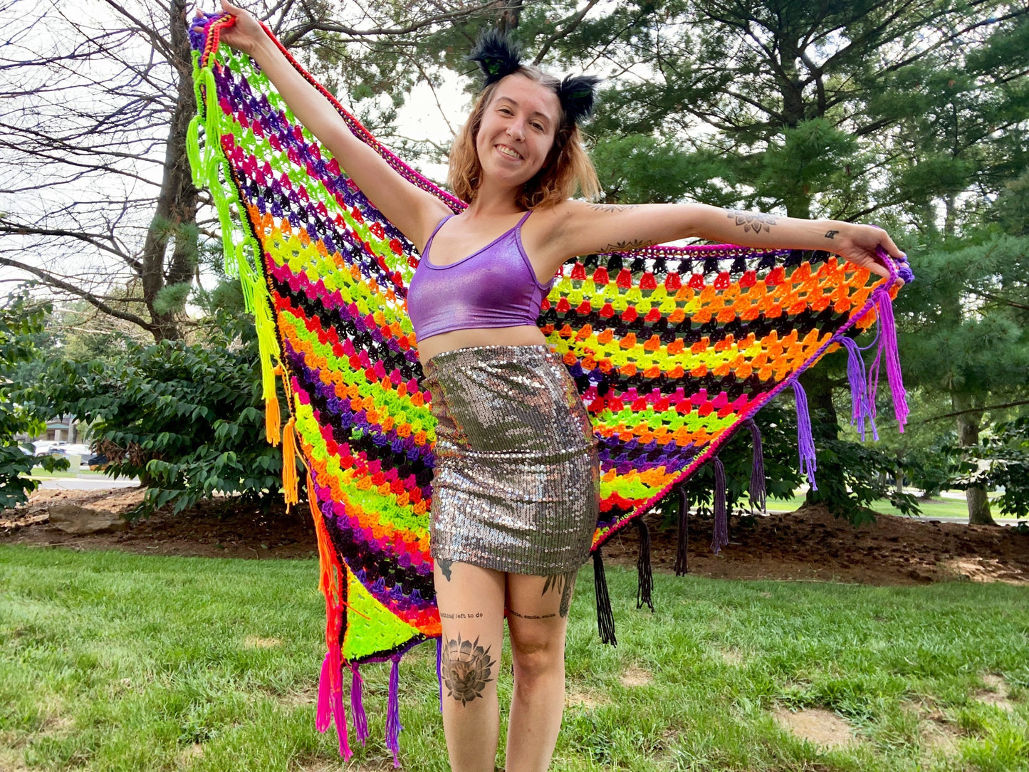 OOAK Blunt Lovers Crochet Cape