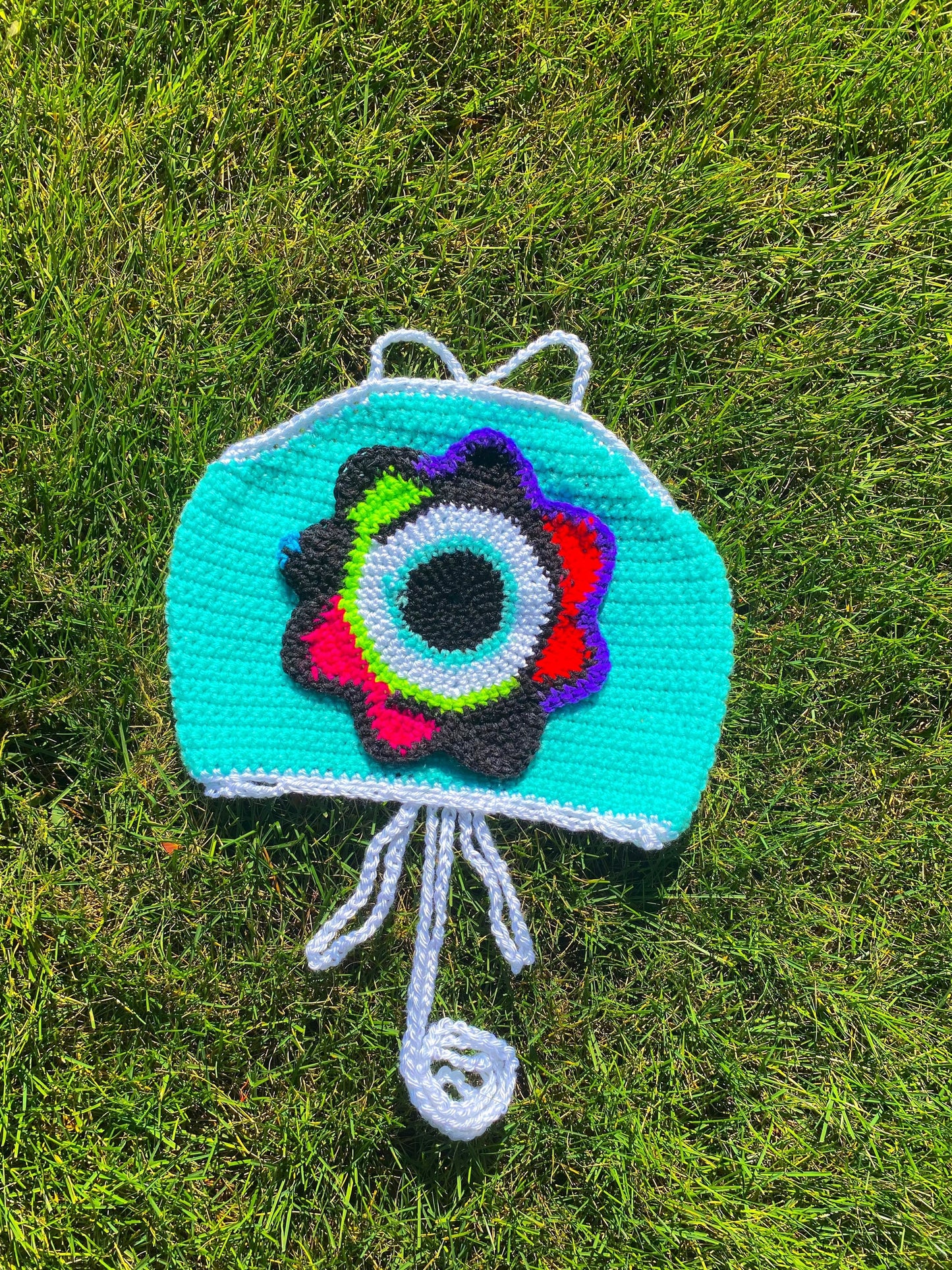 Third Eye Crop Top Flower Power Crochet Shirt