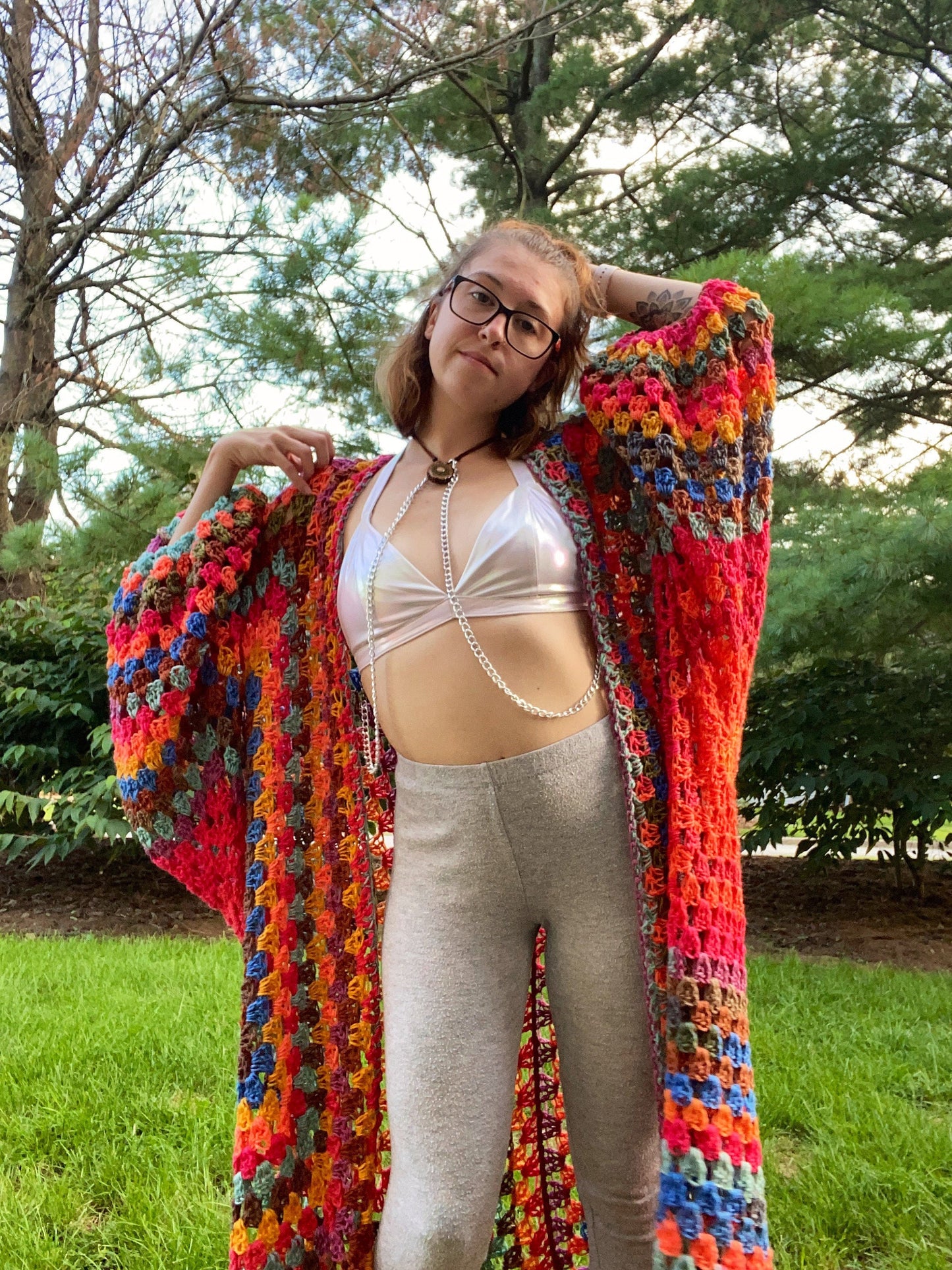 Rainbow Brain 2.0 Oversized Long Cardigan