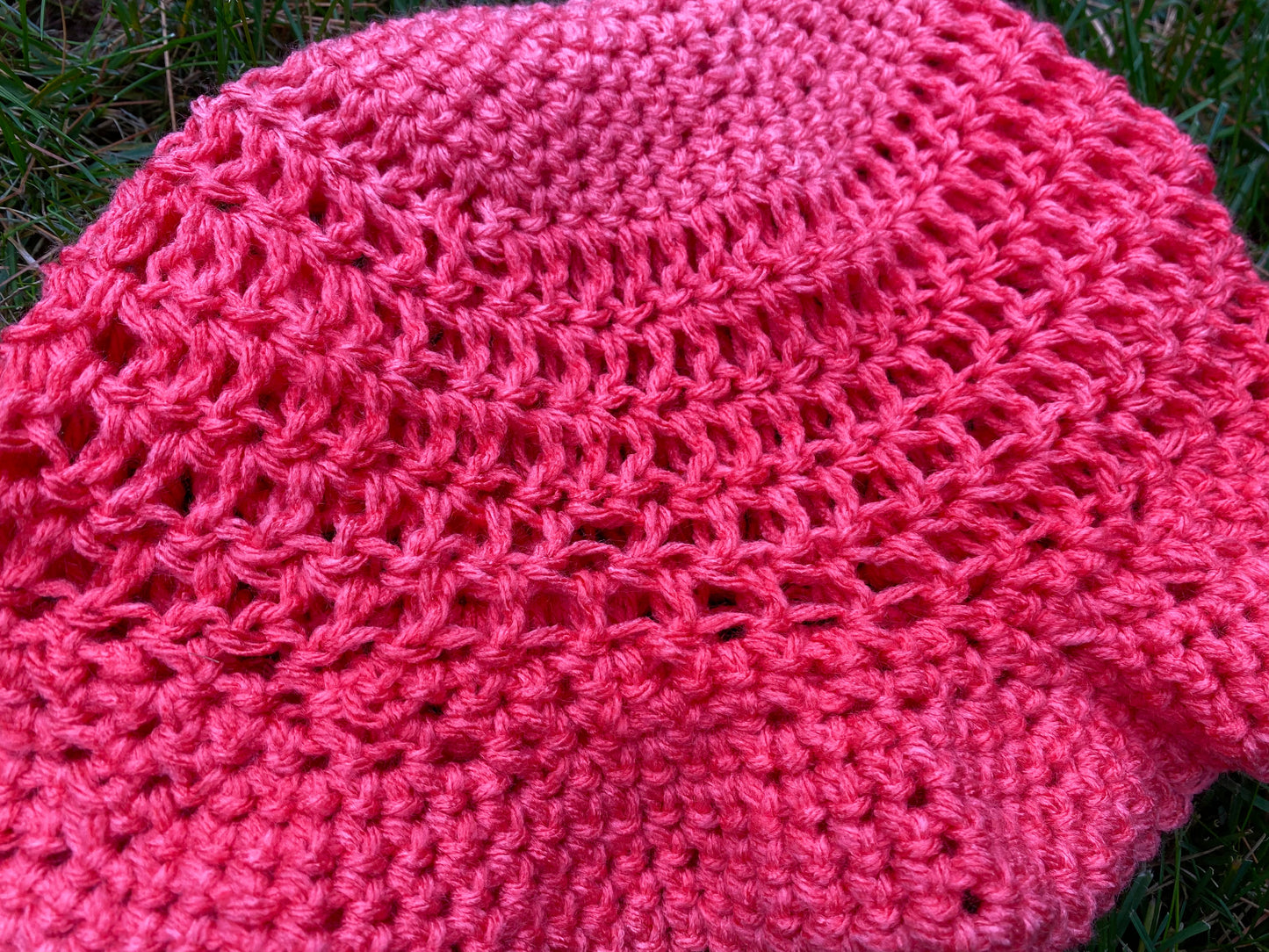 Electric Pink Crochet Bucket Hat