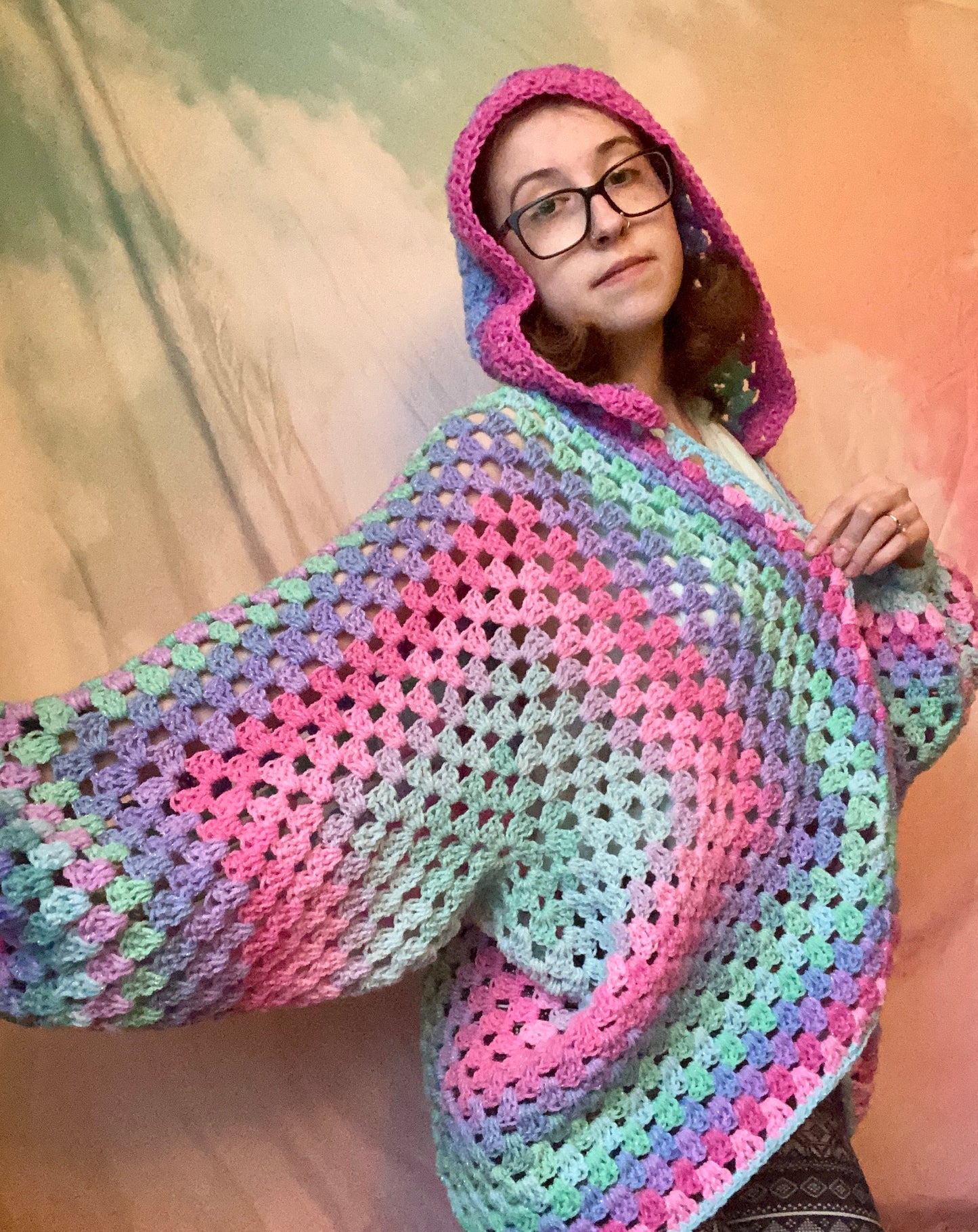 Hooded Mermaid Vibes Hexagon Cardigan