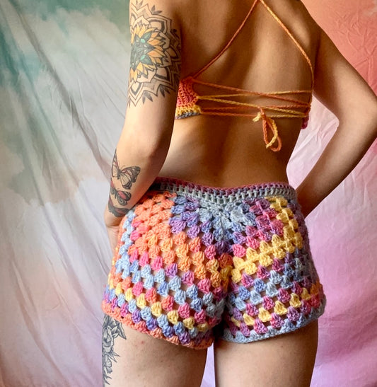 Granny Square Crochet Shorts