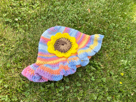 READY TO SHIP SunnyDazeee Trippy Sunflower Bucket Hat