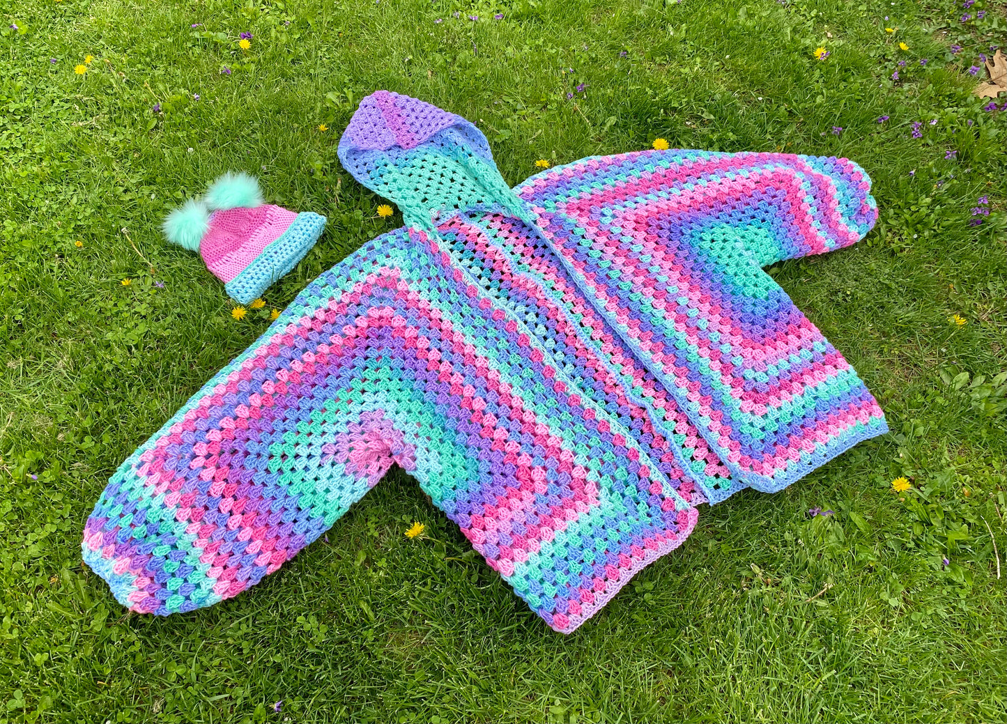 Mermaid Magic Cardigan and Beanie Set