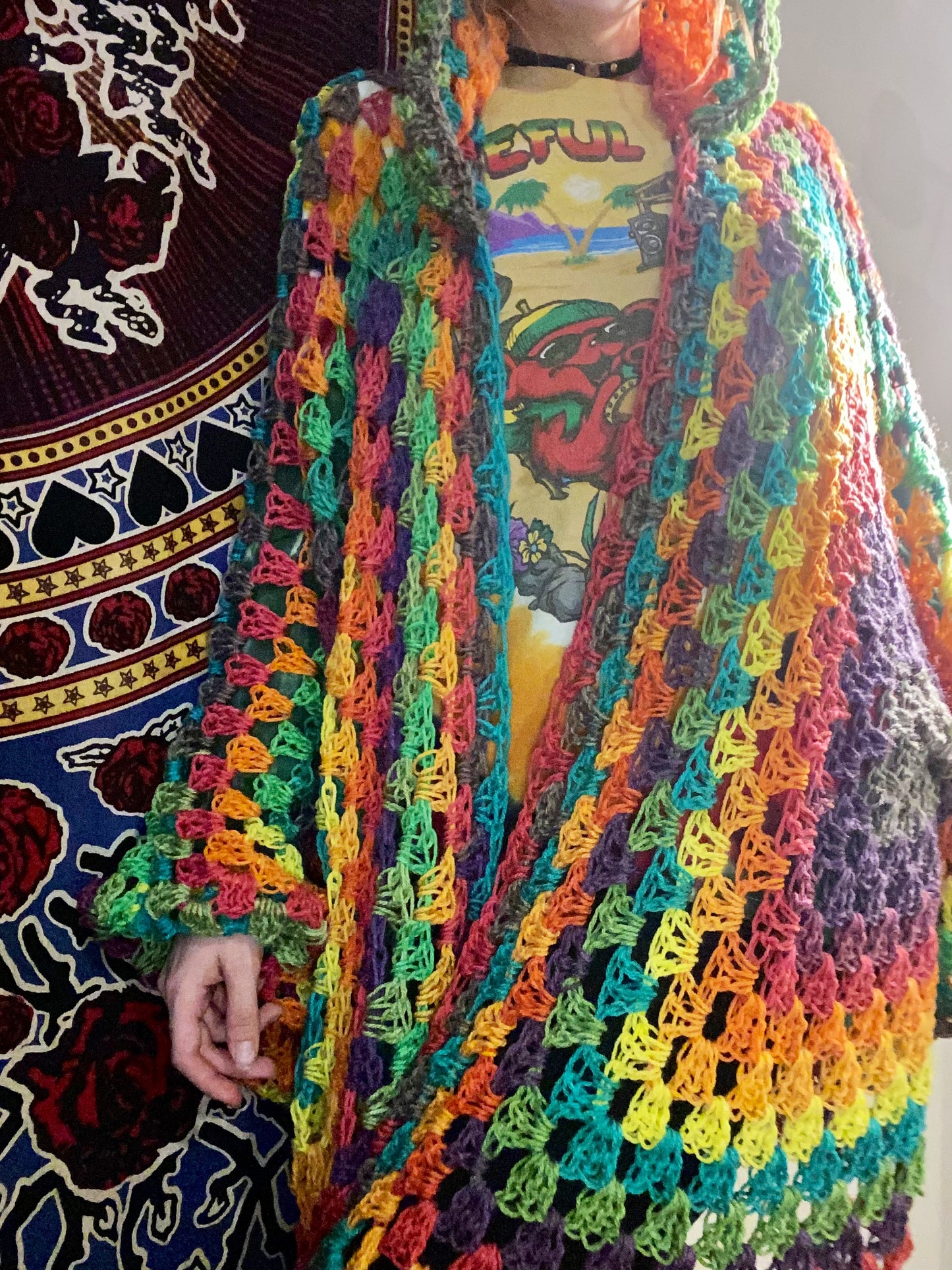 Hooded Jolly Rancher Campfire Cardigan