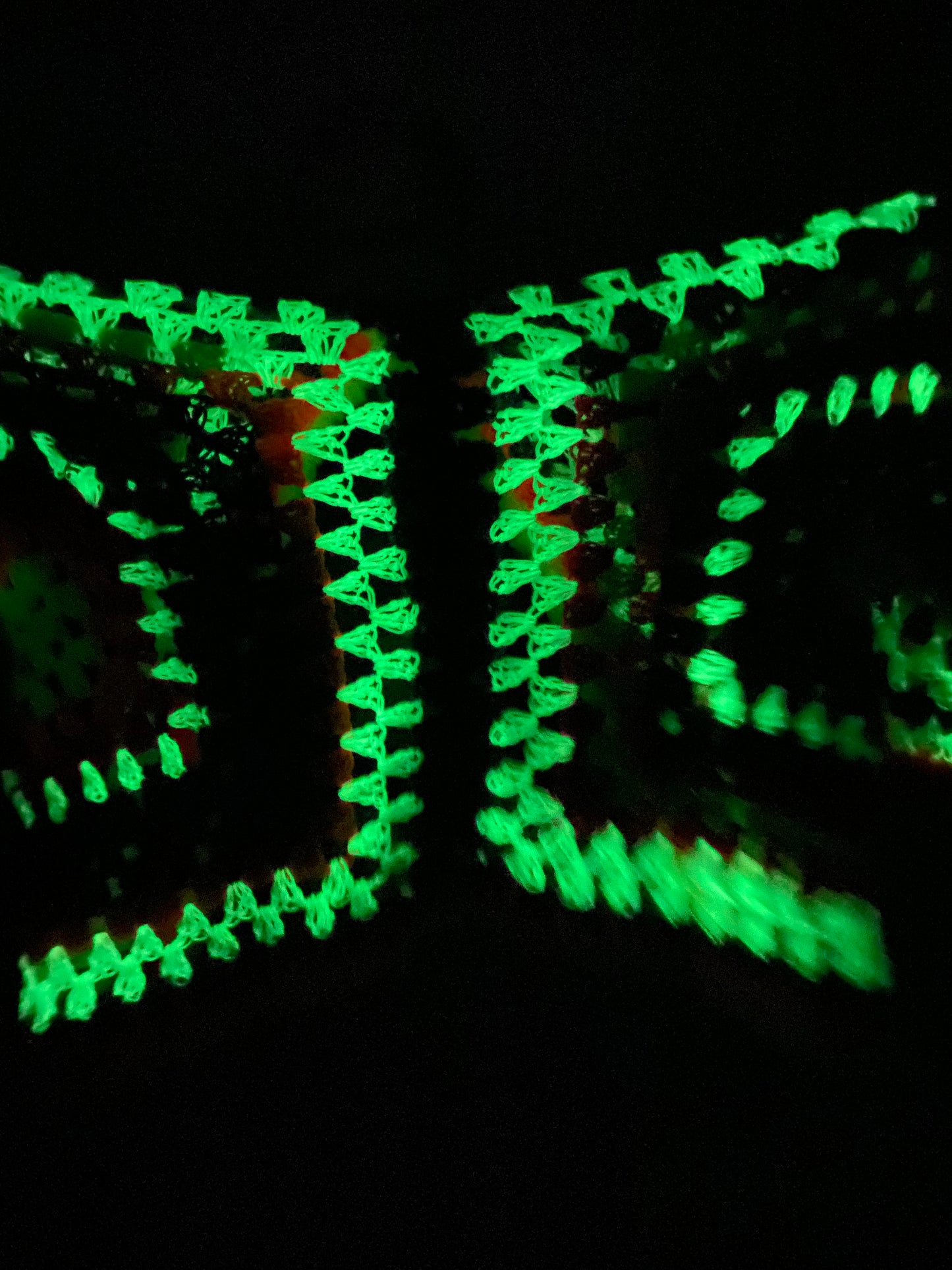 Glow in the Dark Halloween Scrap Yarn Cardigan sizes S/M/L/XL