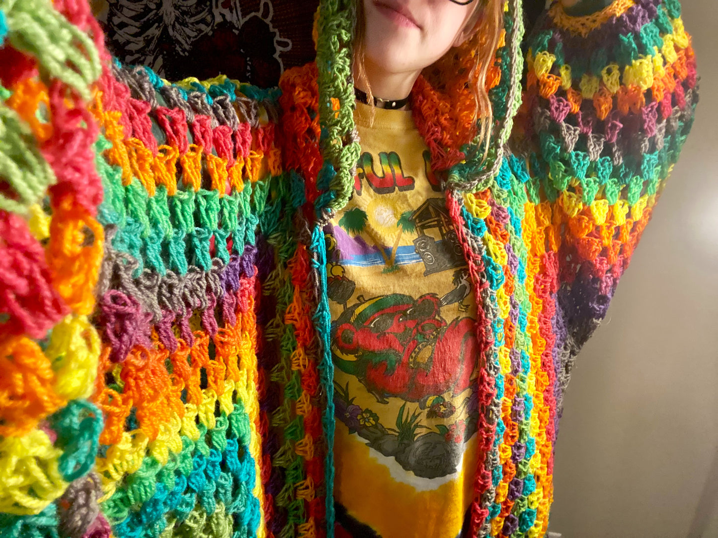 Hooded Jolly Rancher Campfire Cardigan