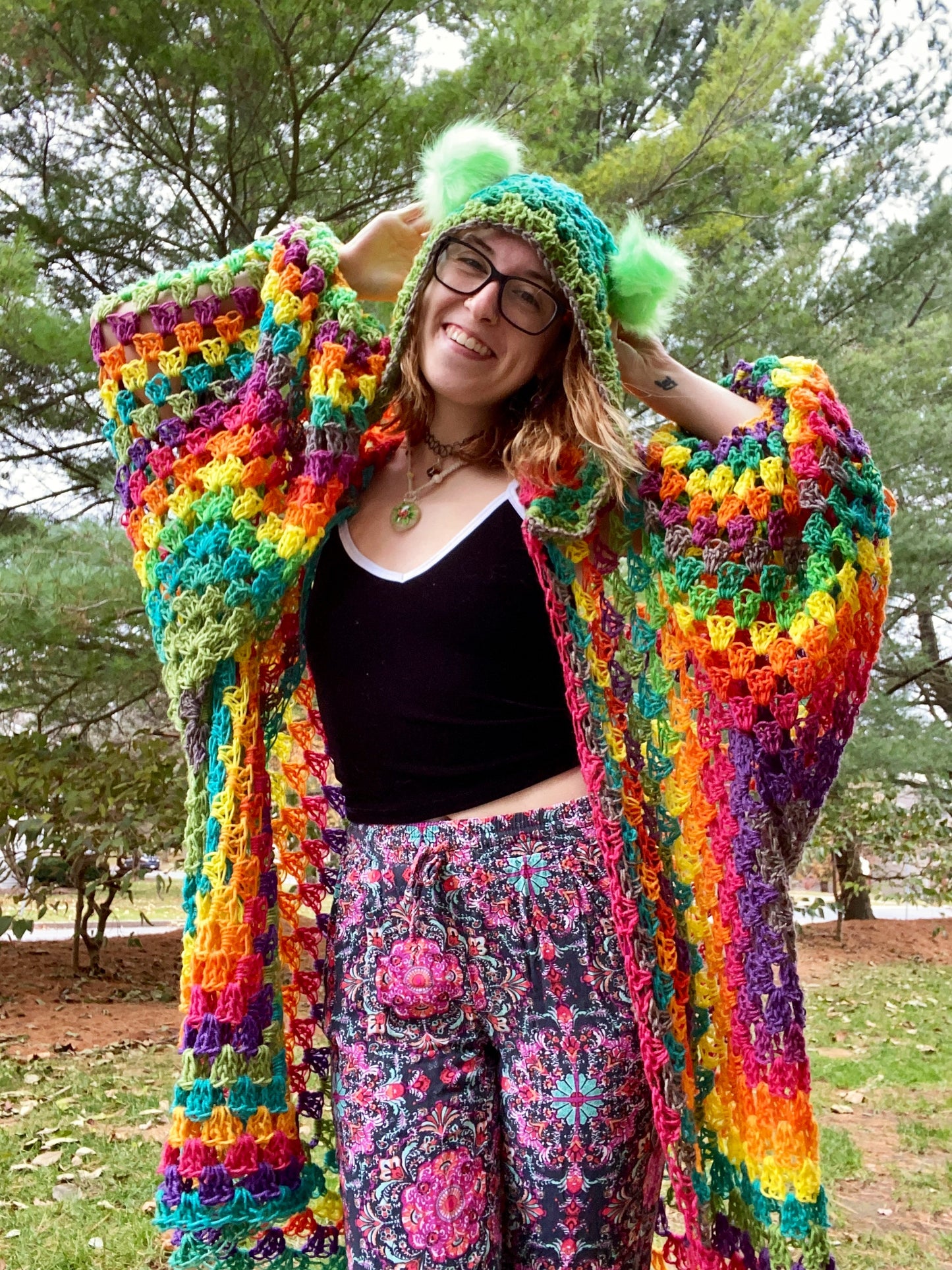 Retro Rainbow Aikido Cardi