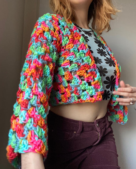 Birthday Cake Cropped Cardi