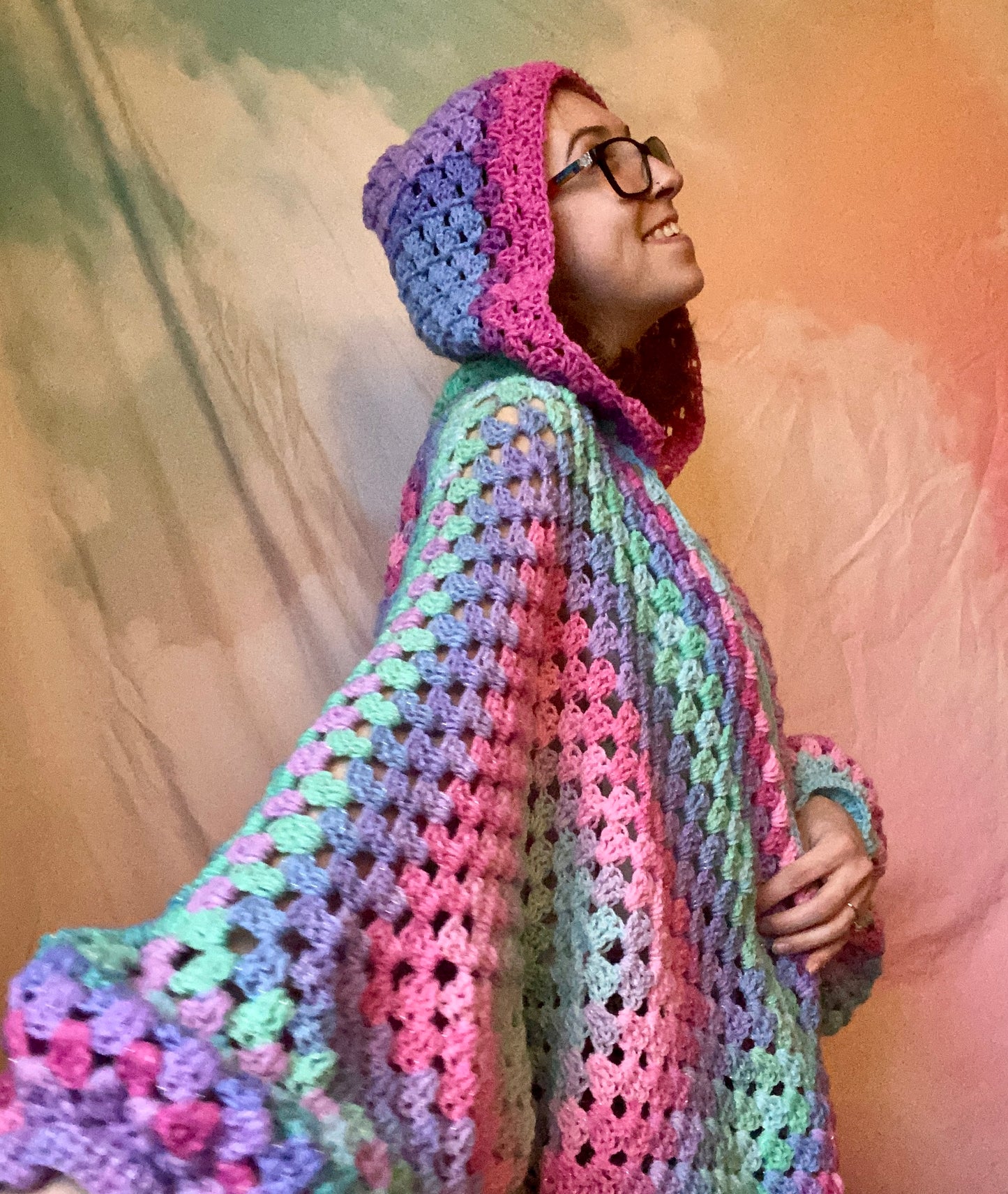 Hooded Mermaid Vibes Hexagon Cardigan