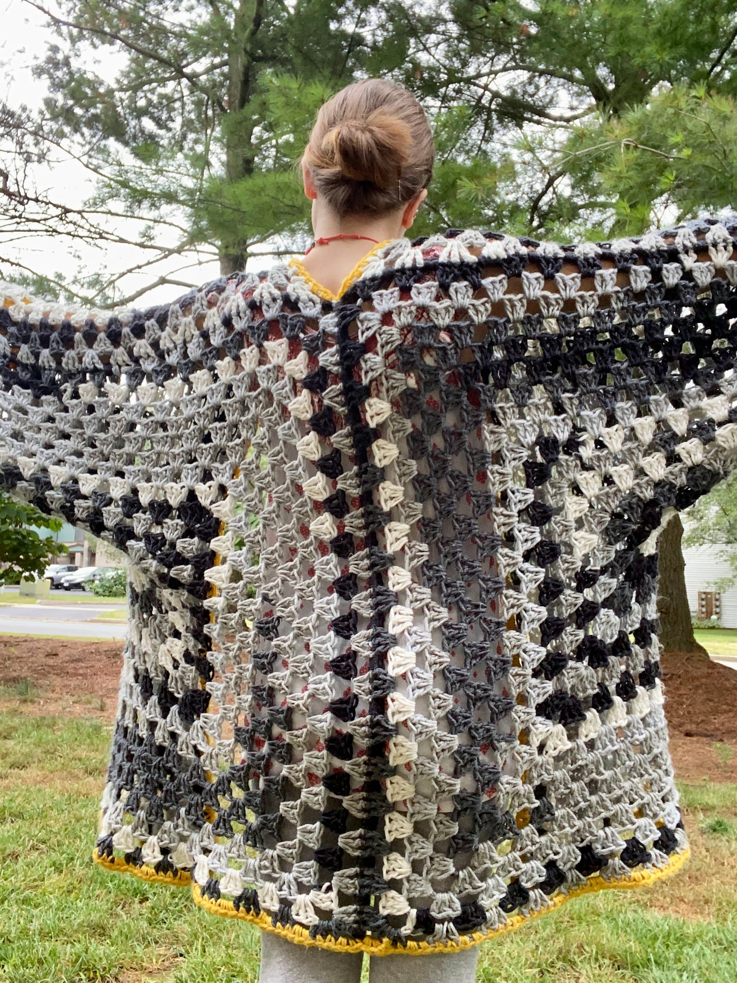 Black and White Checkered Campfire Cardigan