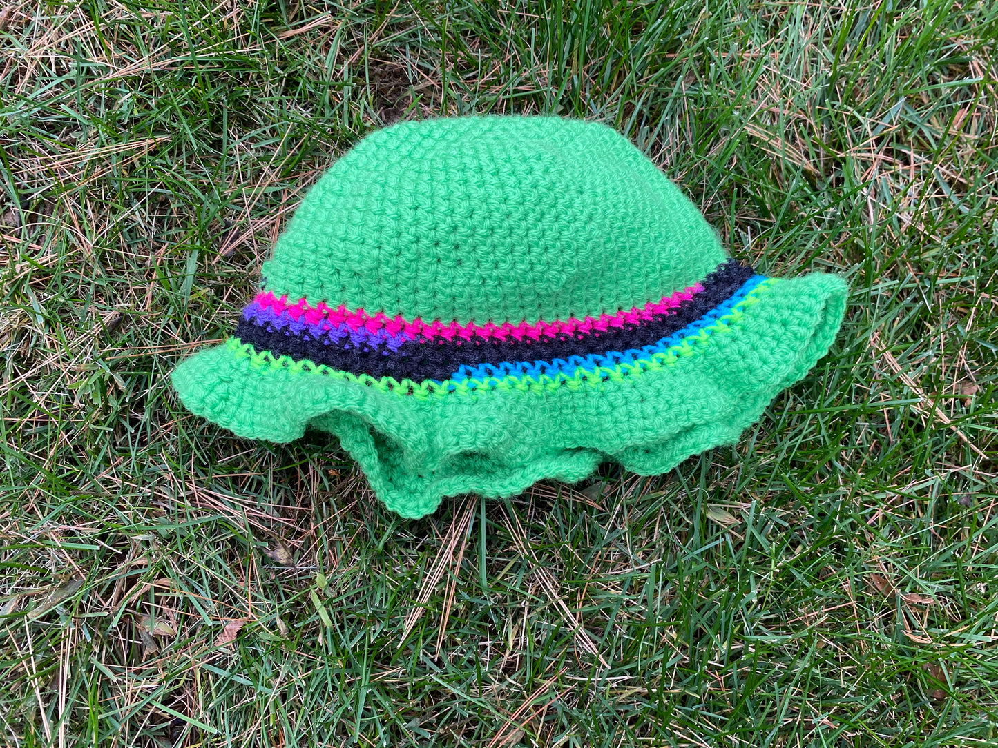 Neon Green Retro Bucket Hat