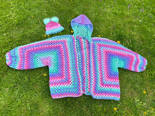 Mermaid Magic Cardigan and Beanie Set