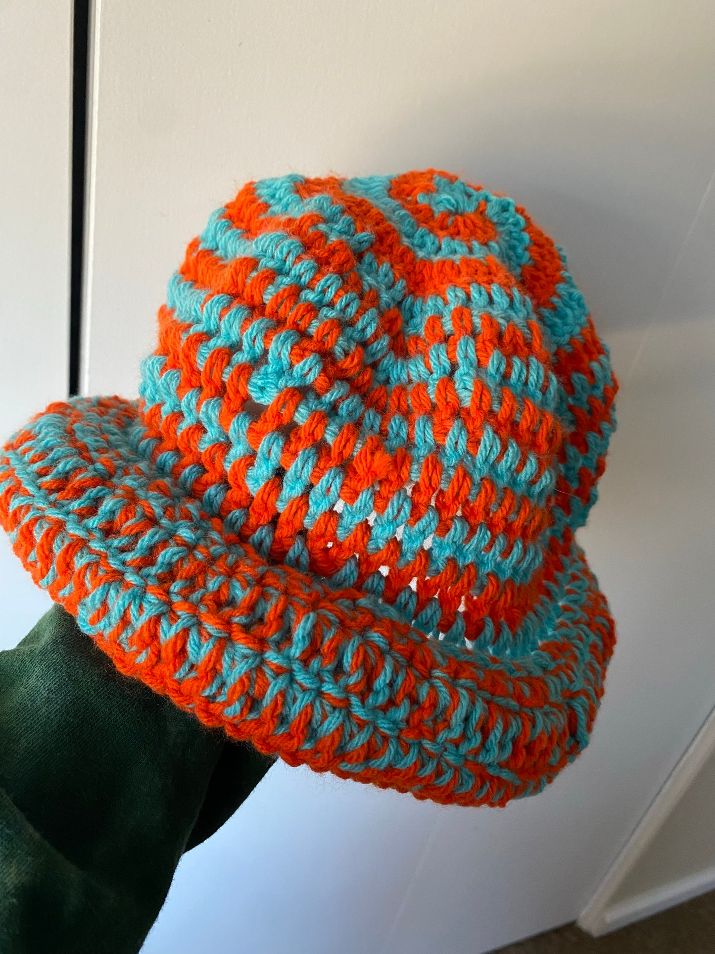 Blue and Orange Spiral Fedora