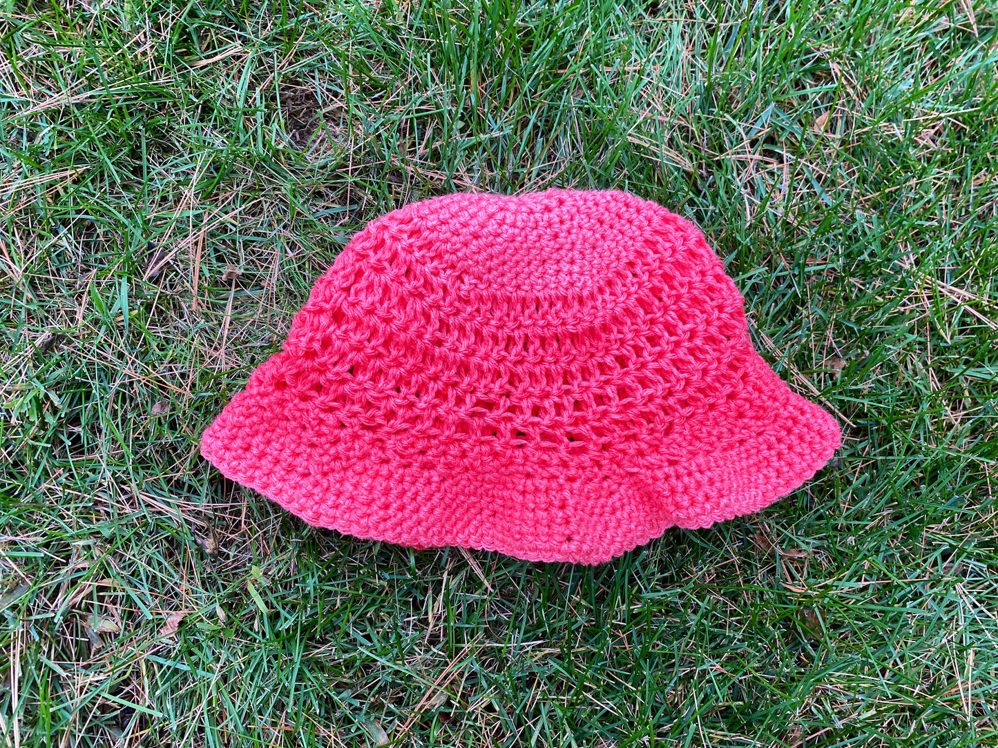 Electric Pink Crochet Bucket Hat