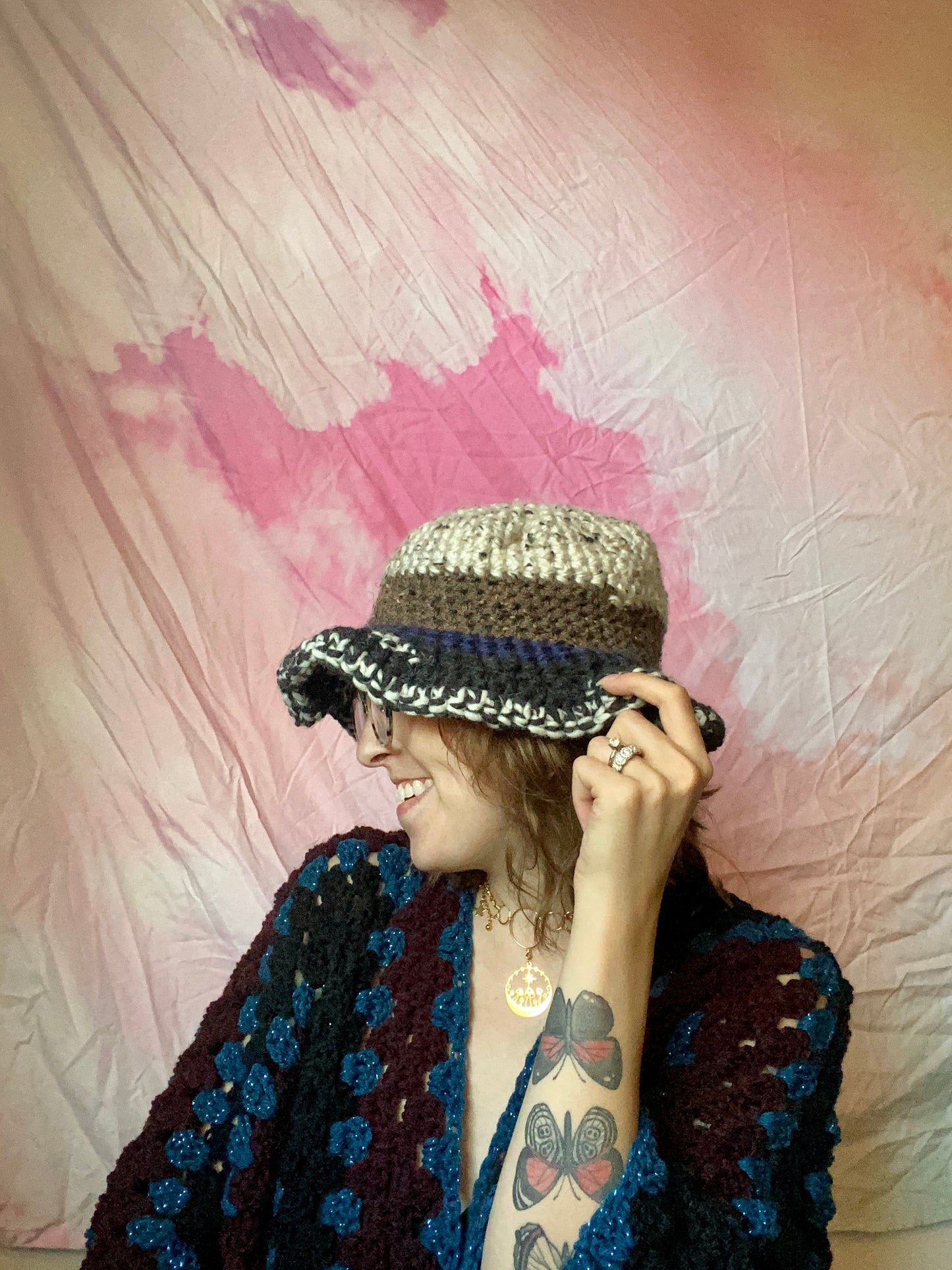 Boho Acrylic and Wool Bucket Hat