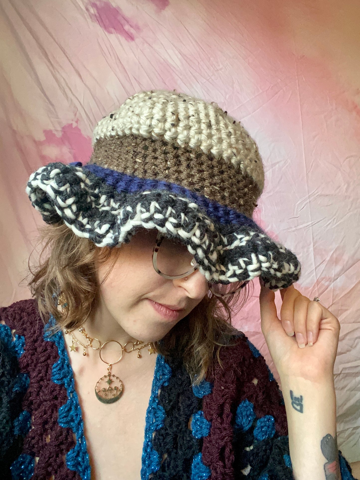 Boho Acrylic and Wool Bucket Hat