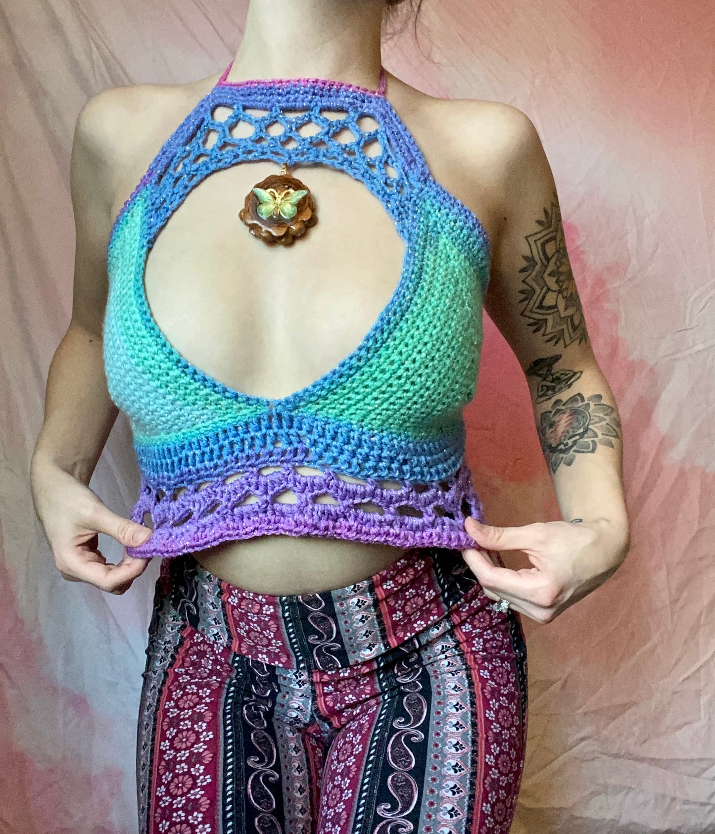 Mermaid Magic Pinecone Pendant Crop Top M/L/XL